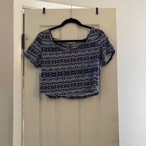 Multi colored string back crop top